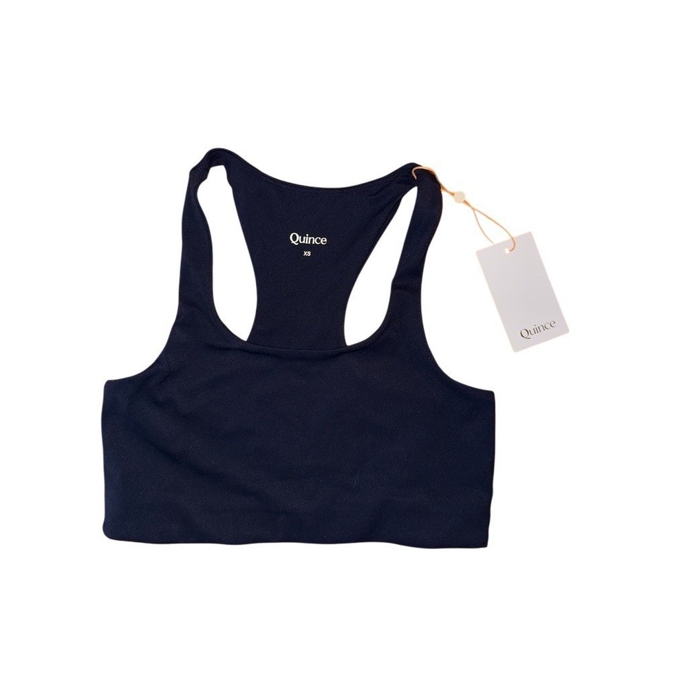 Quince Ultra-Form Longline Bra Womens XS Deep Navy Wireless Racerback